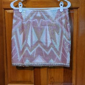 Shiny Patterned Mini Skirt